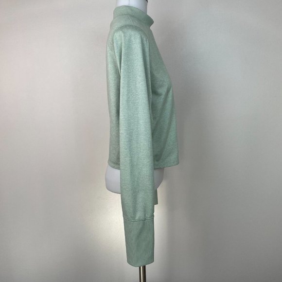 Old Navy Active Crop Top Large Green Mock Neck Cozecore Stretch Women's - Picture 6 of 12